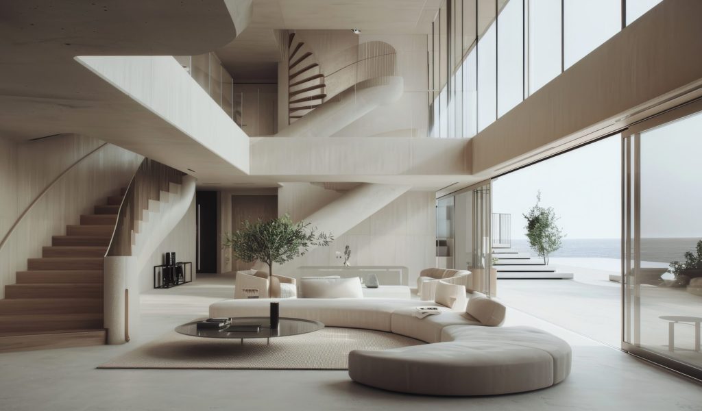 Minimalist home design featuring open areas perfect for your promotional content